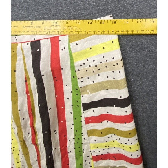 Acova Anthology Linen Skirt Womens US 6-8 Multicolor Rainbow Striped Polka Dots - Picture 4 of 10